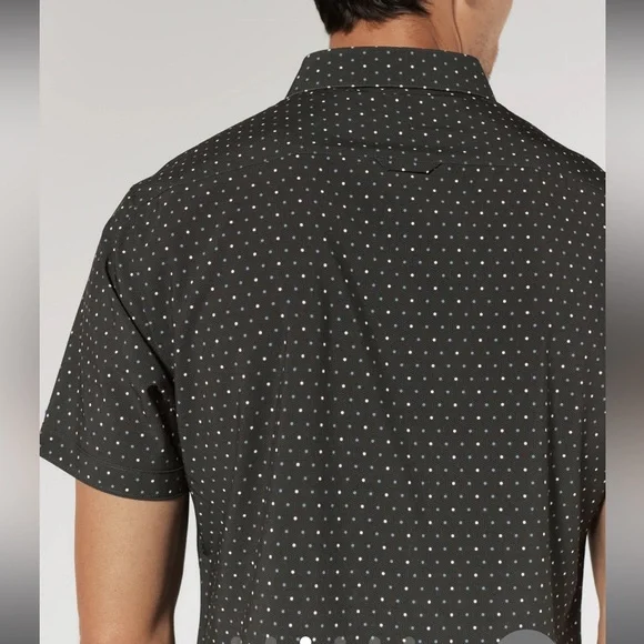 7Diamonds Rylee 4 Way Stretch Black‎ Gray Patterned Men's Button Up Shirt Large - Picture 3 of 8